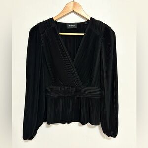 The Kooples‎ black blouse size 2 accordion material